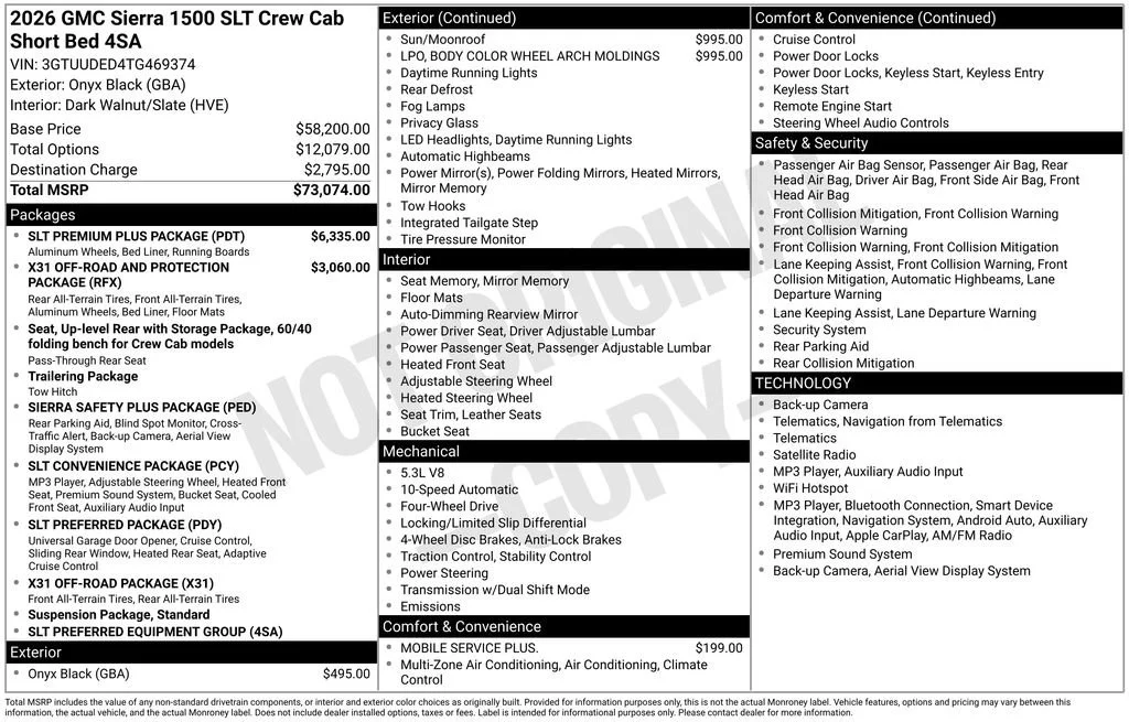 New 2026 Onyx Black GMC SLT image 21