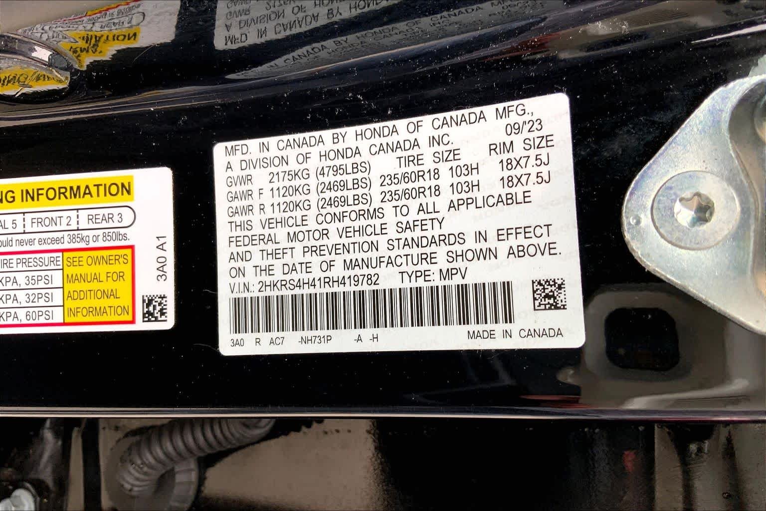 Used 2024 Crystal Black Pearl Honda EX image 34