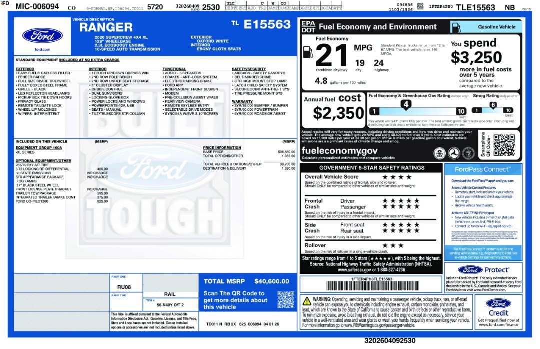 New 2026 Oxford White Ford XL image 11