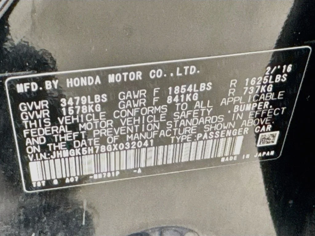 Used 2016 Crystal Black Pearl Honda EX image 33