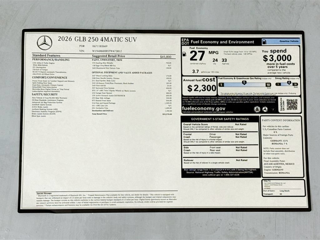 New 2026 Starling Blue Metallic Mercedes-Benz GLB 250 image 9