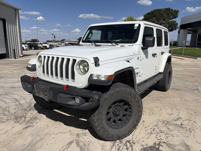 Used 2021 White Jeep Unlimited Sahara image 1