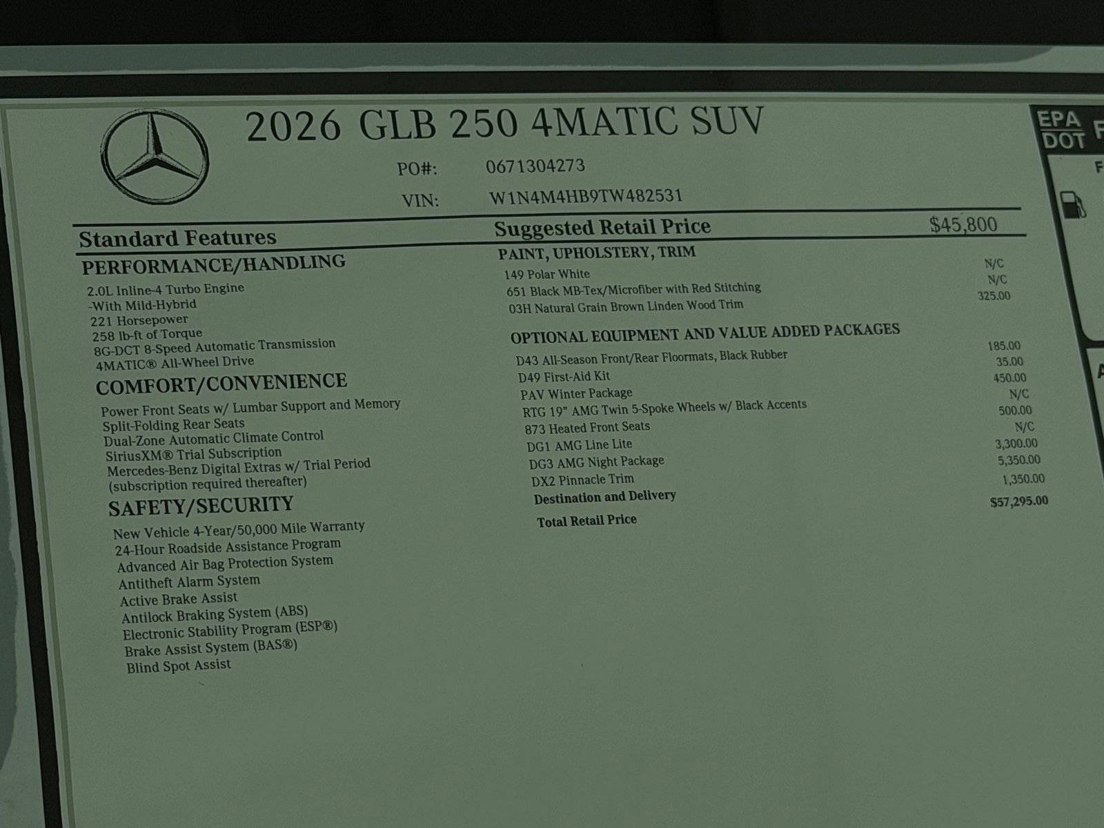 New 2026 Polar White Mercedes-Benz GLB 250 image 48