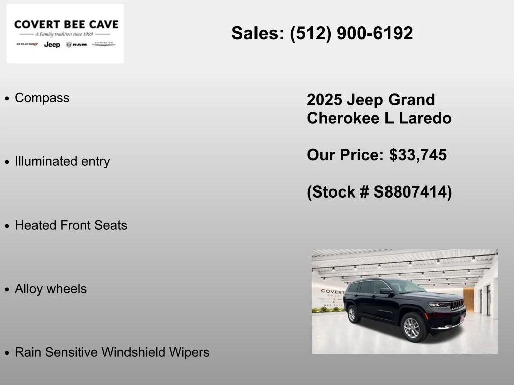 New 2025 Diamond Black Crystal Pearl-Coat Exterior Paint Jeep Laredo image 31