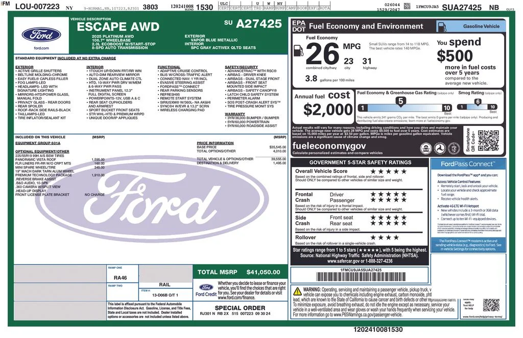 Used 2025 Blue Ford Platinum image 2