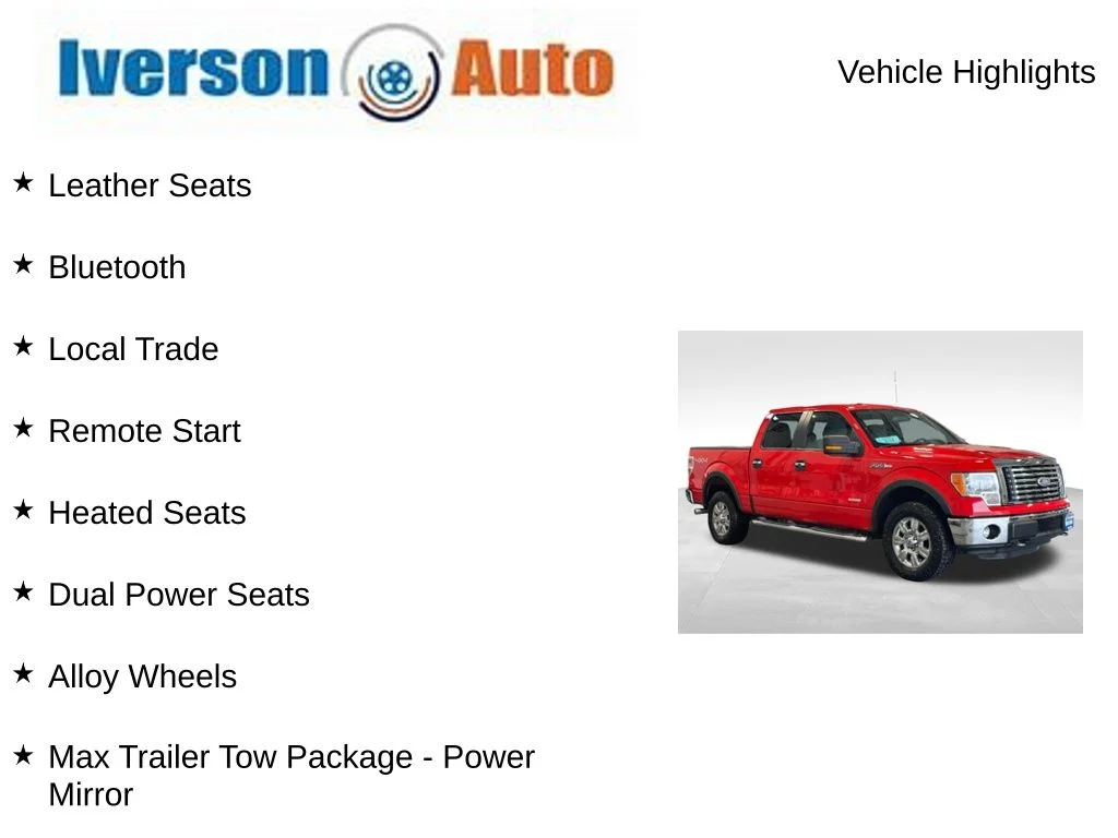 Used 2012 Ford F-150 XLT with VIN 1FTFW1ET0CKD78409 for sale in Huron, SD