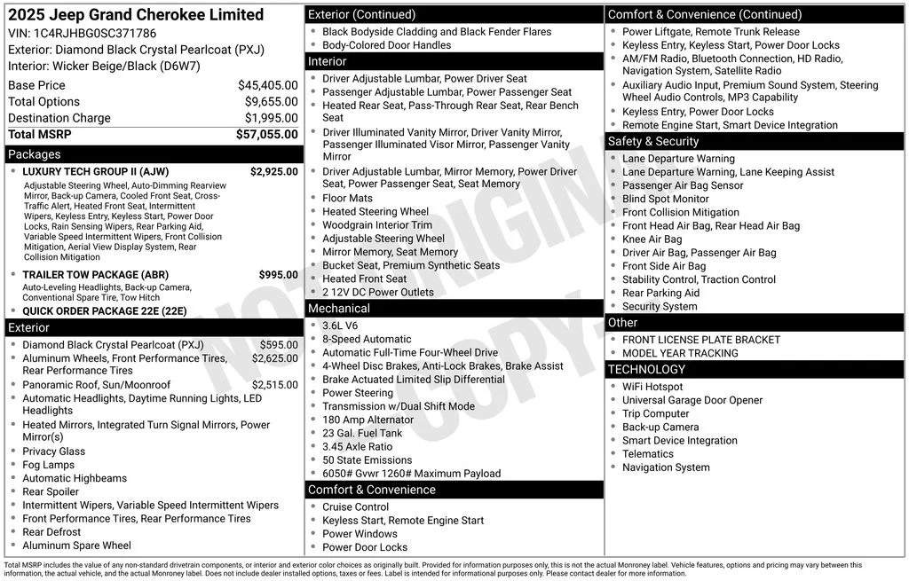 New 2025 Diamond Black Crystal Pearl-Coat Exterior Paint Jeep Limited image 6