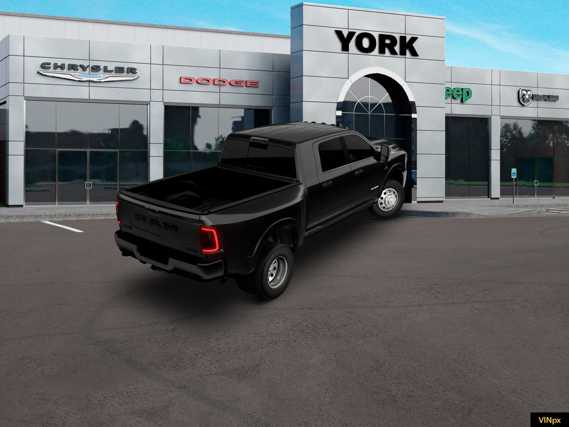 New 2026 Diamond Black Crystal Pearl-Coat Exterior Paint RAM Longhorn image 2
