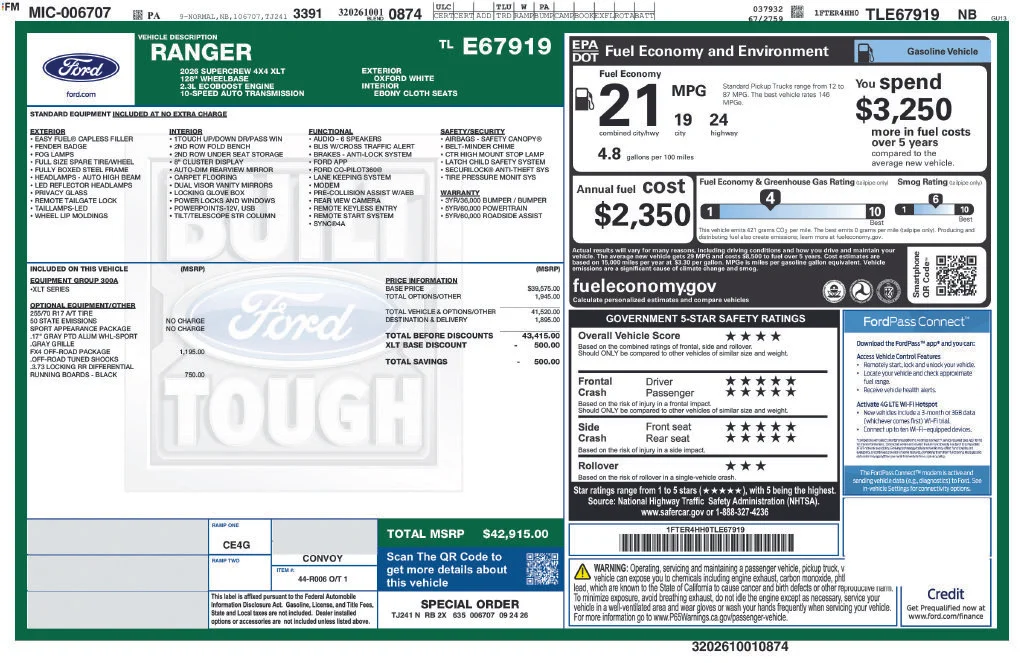 New 2026 White Ford XLT image 6