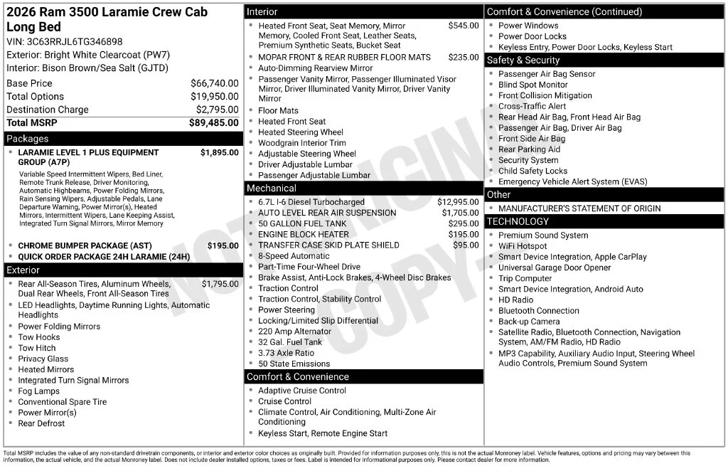 New 2026 White Ram Laramie Dually image 48