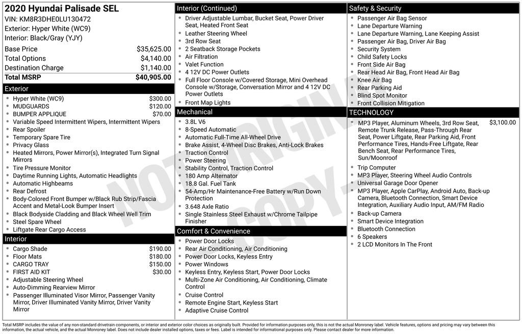 Used 2020 White Hyundai SEL image 6