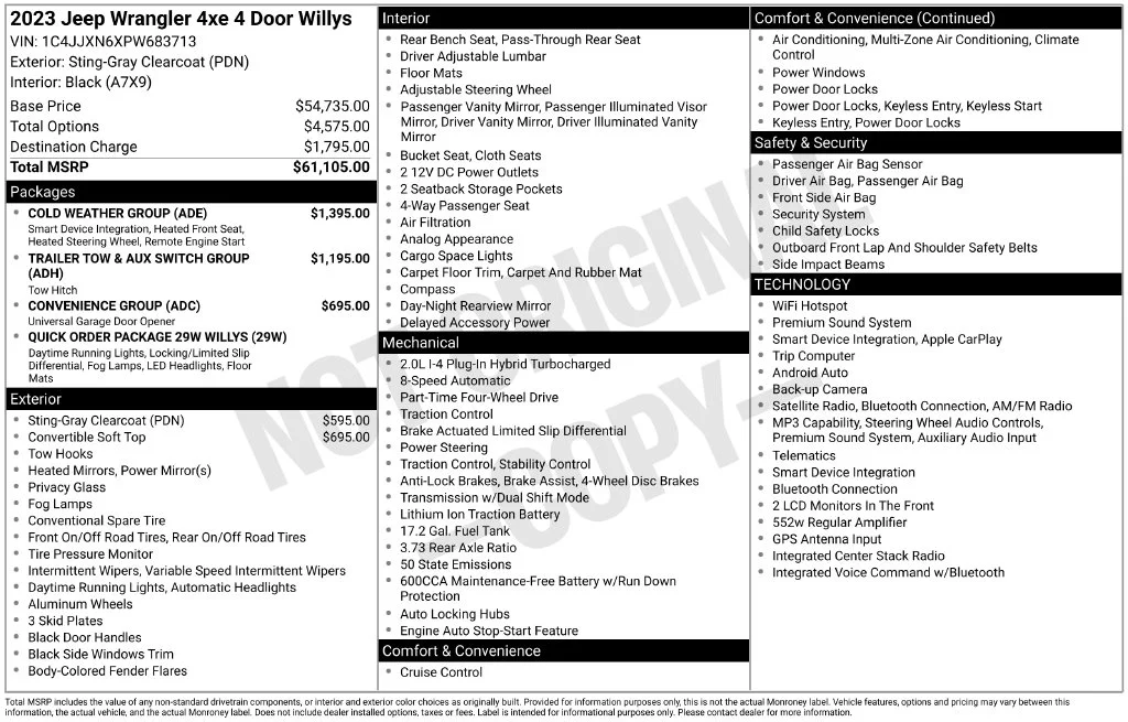Used 2023 Gray Jeep Willys 4xe image 17