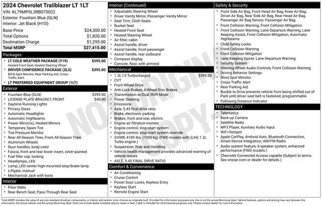 Used 2024 Fountain Blue Chevrolet LT image 14