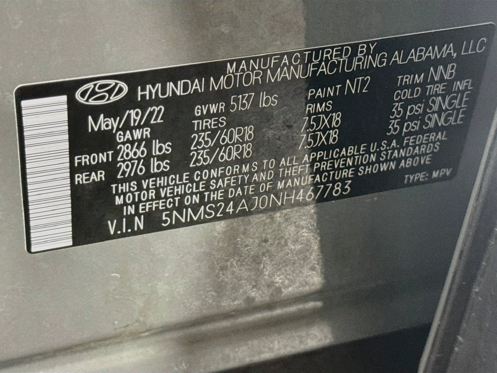 Used 2022 Hampton Gray Hyundai SEL image 36