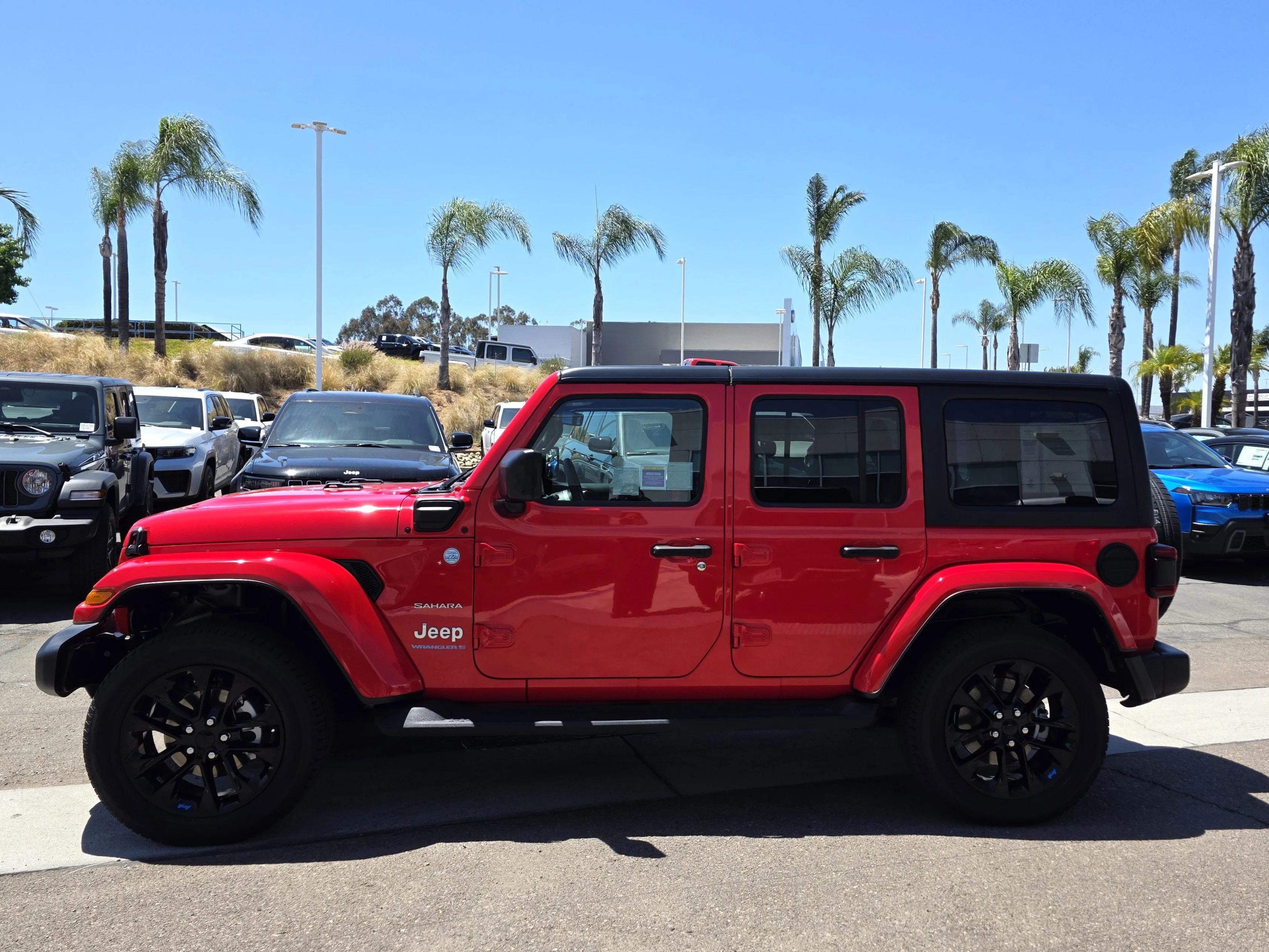 Used 2023 Firecracker Red Clearcoat Jeep Sahara 4xe image 2