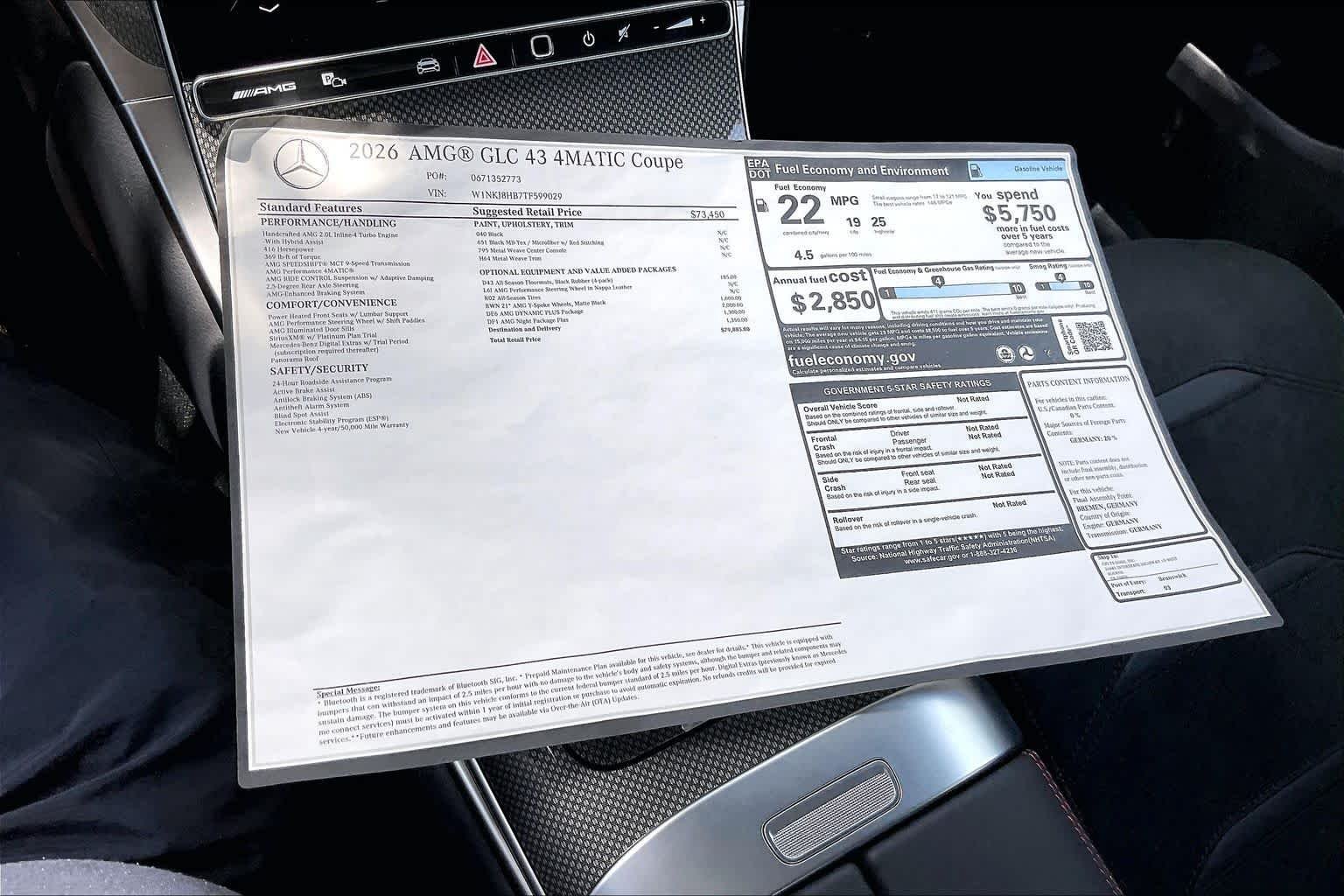 New 2026 Black Mercedes-Benz AMG® GLC 43 4MATIC® Coupe image 16