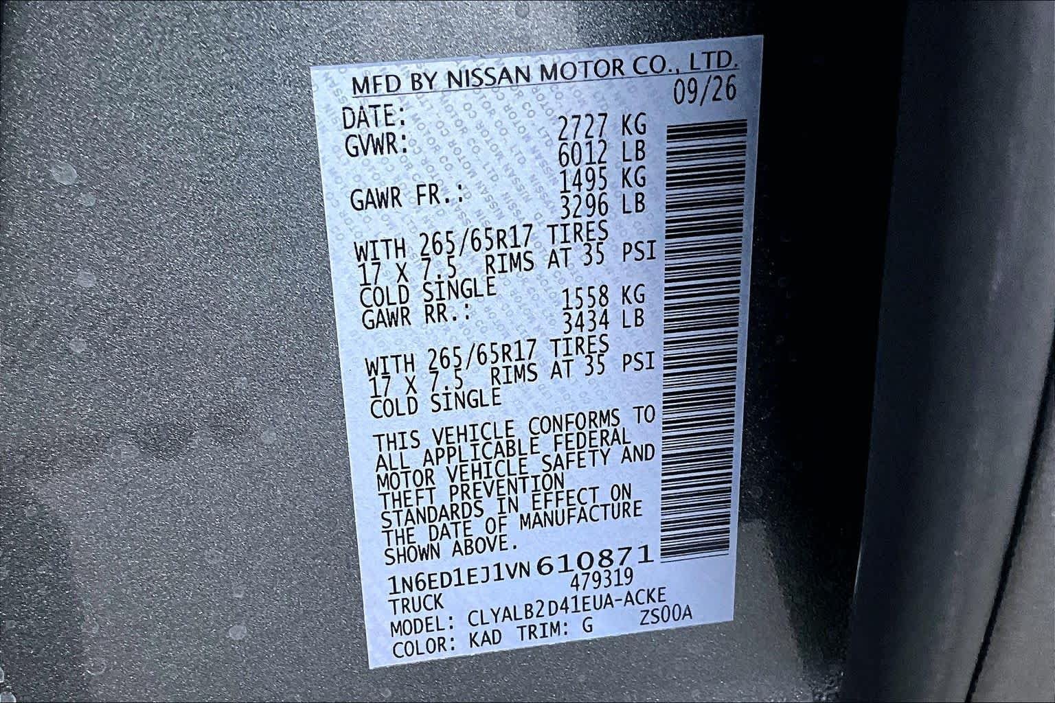 New 2027 Gun Metallic Nissan SV image 14