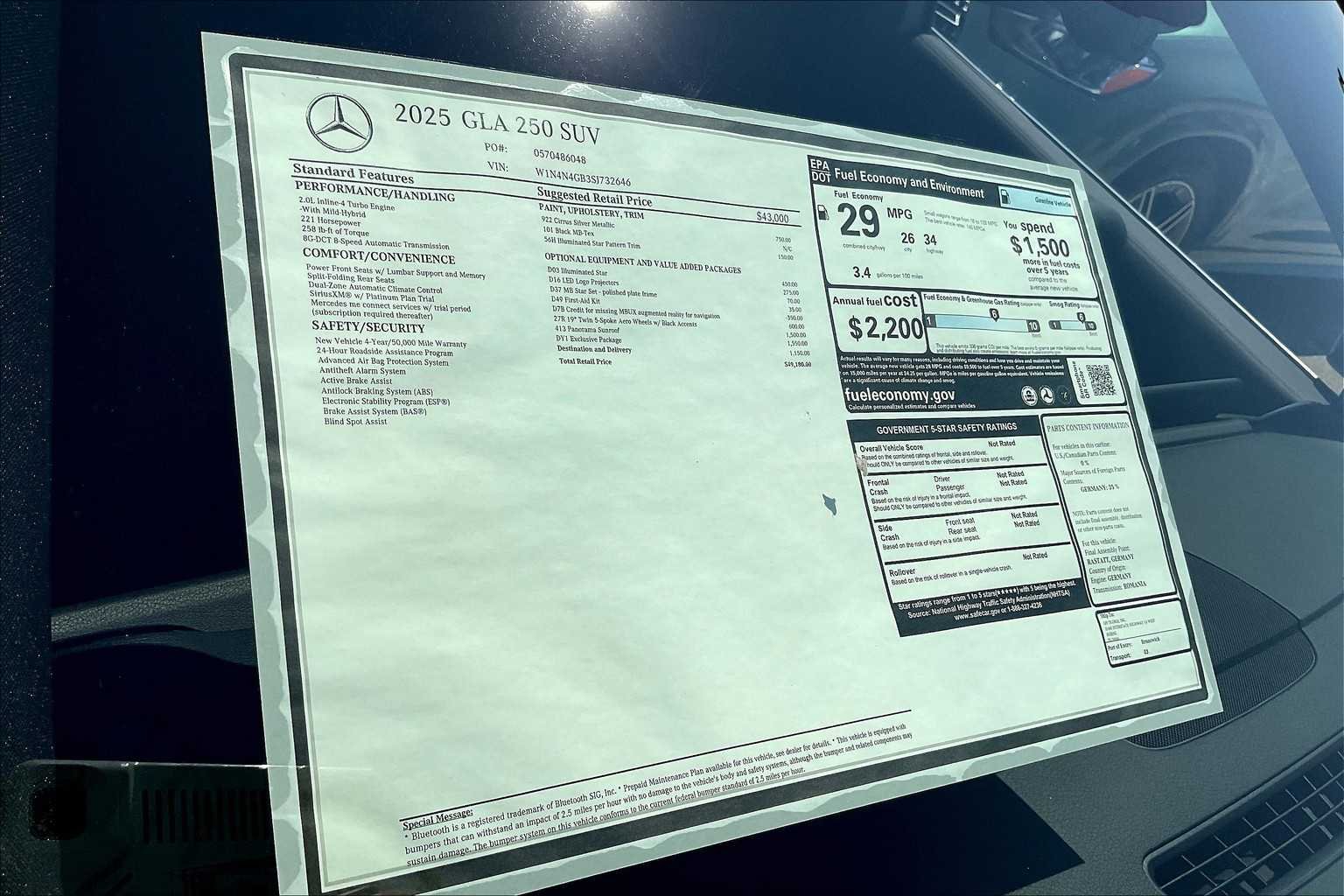 Certified Used 2025 Cirrus Silver Metallic Mercedes-Benz GLA 250 image 16