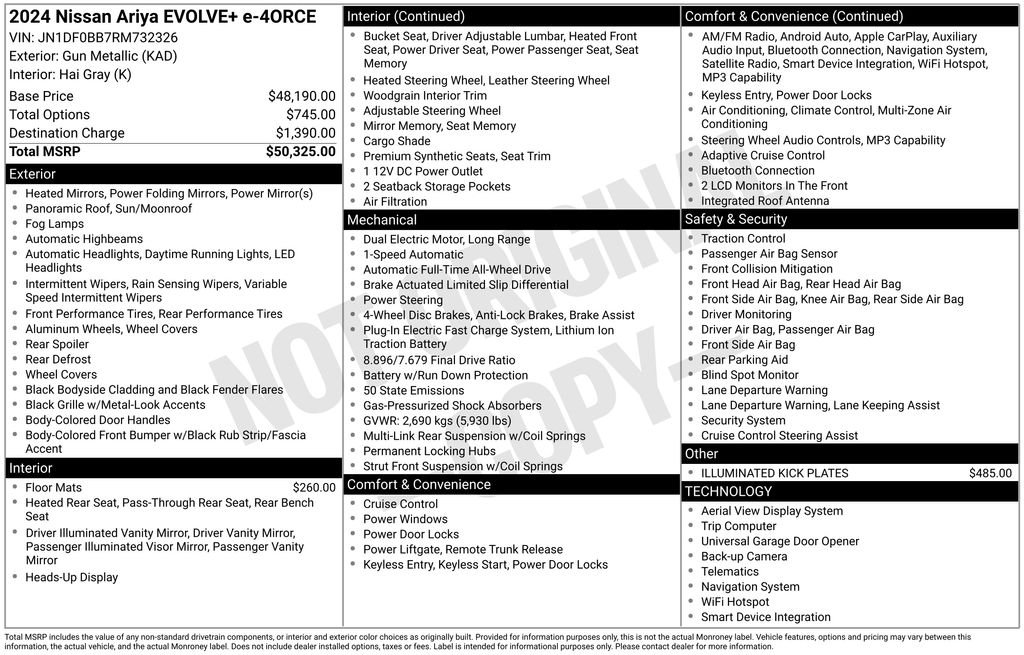 Used 2024 Nissan ARIYA Evolve+ with VIN JN1DF0BB7RM732326 for sale in Olympia, WA