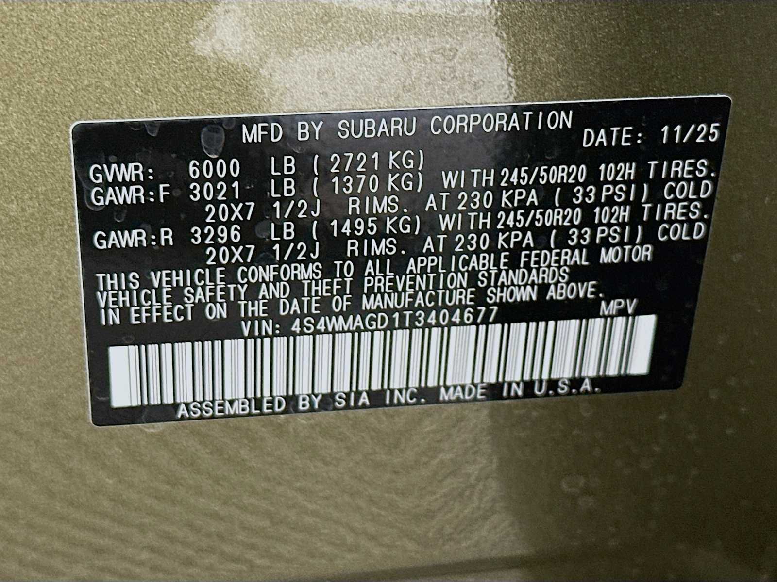 New 2026 AUTUMN GREEN METALLIC Subaru Limited 7-Passenger image 32