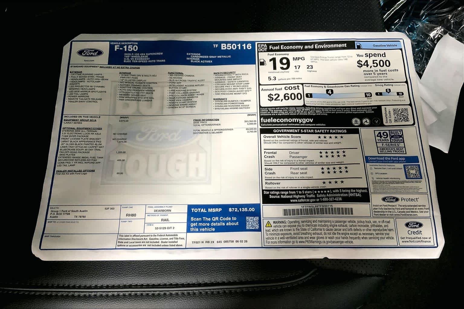 New 2026 Carbonized Gray Metallic Ford Lariat® image 20