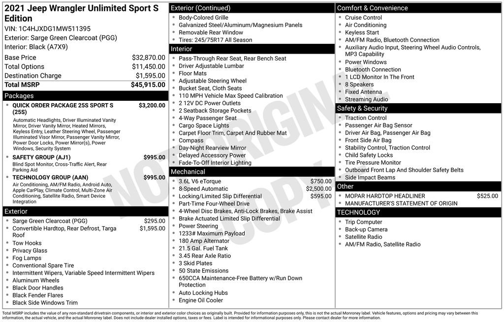 Used 2021 Green Jeep Unlimited Sport S image 26