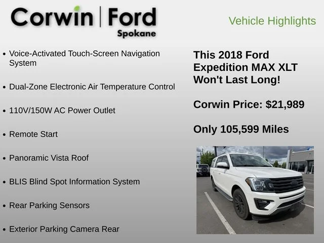 Used 2018 White Platinum Clearcoat Metallic Ford XLT image 6