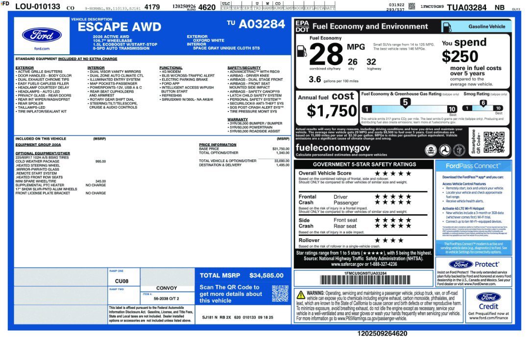 New 2026 Oxford White Ford Active image 11