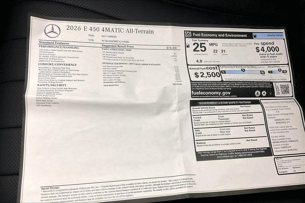 New 2026 Obsidian Black Metallic Mercedes-Benz E 450 image 28