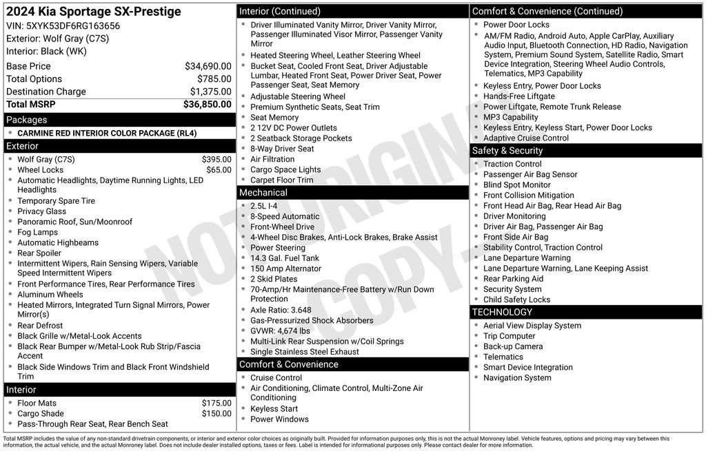 Used 2024 Gray Kia SX-Prestige image 4