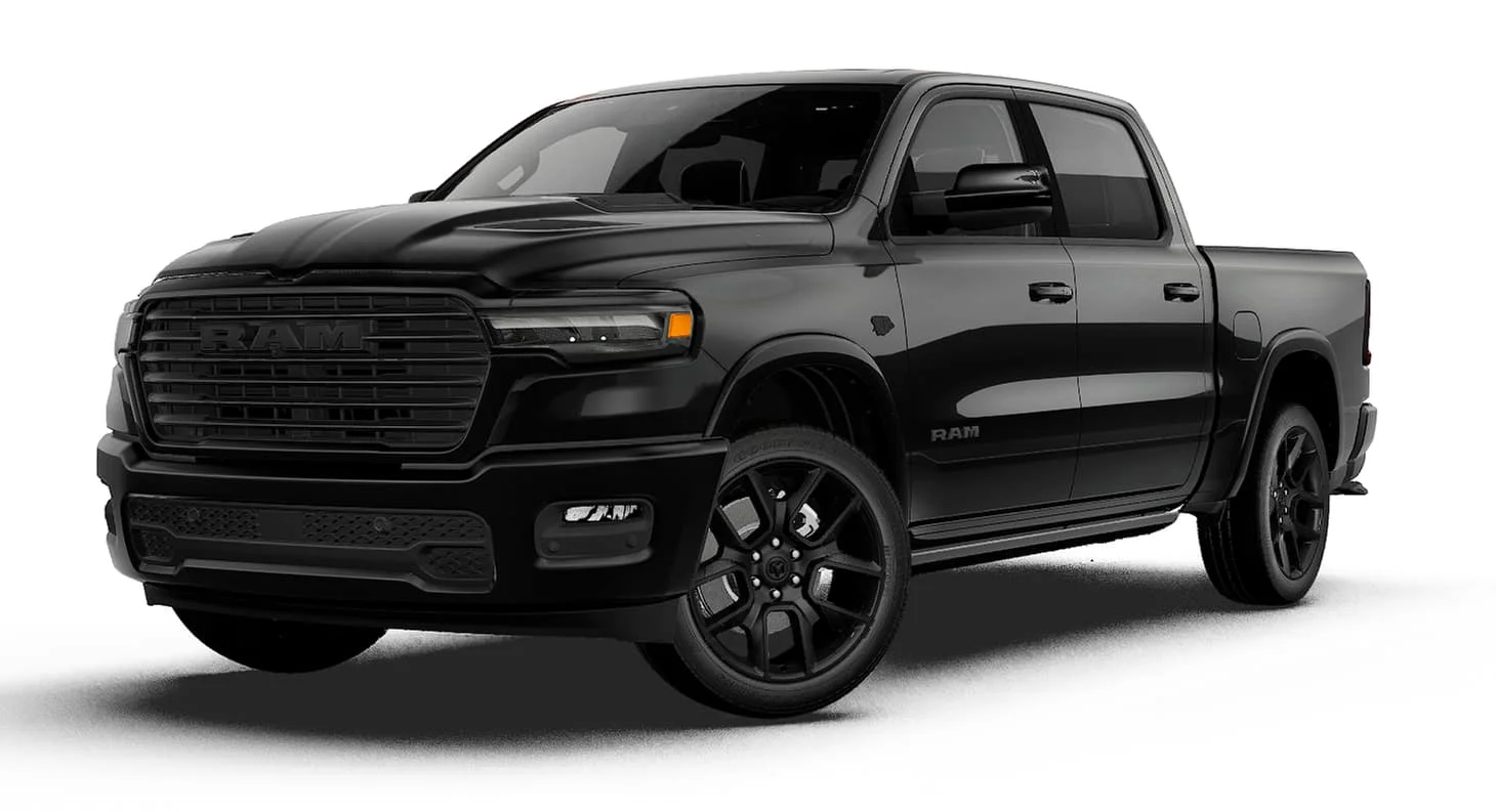 New 2027 Diamond Black Crystal Pearl-Coat Exterior Paint RAM Laramie Night Edition image 1