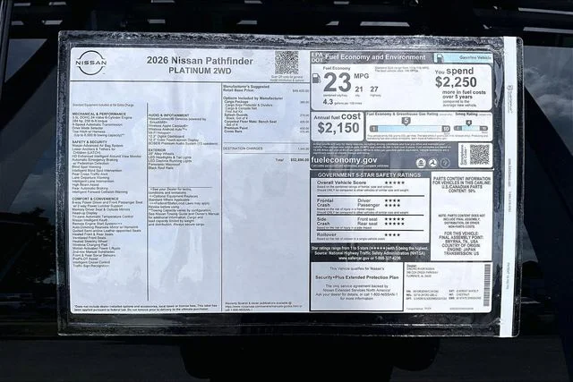 New 2026 Nissan Pathfinder Platinum 4D Sport Utility