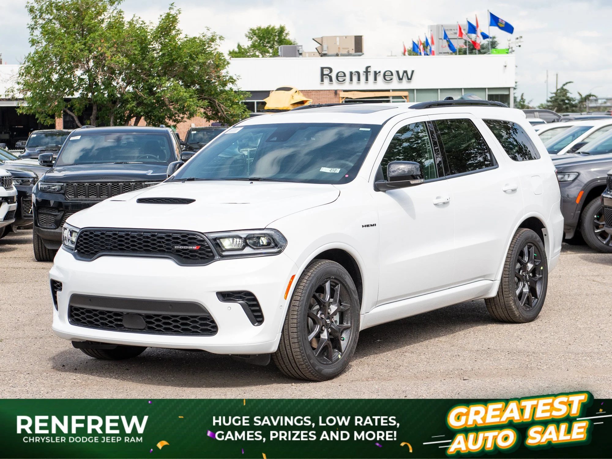 New 2026 White Dodge GT HEMI V8 Premium* AWD, Sunroof, Heated/Ventilated Leather, Blacktop Pkg image 1
