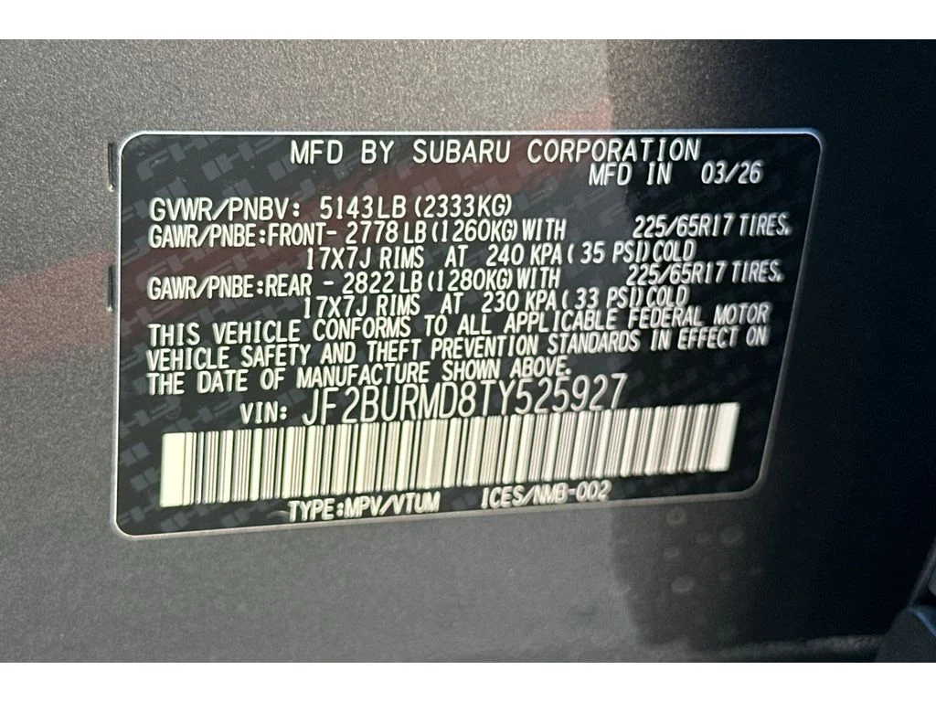 New 2026 MAGNETITE GRAY METALLIC Subaru Wilderness image 28