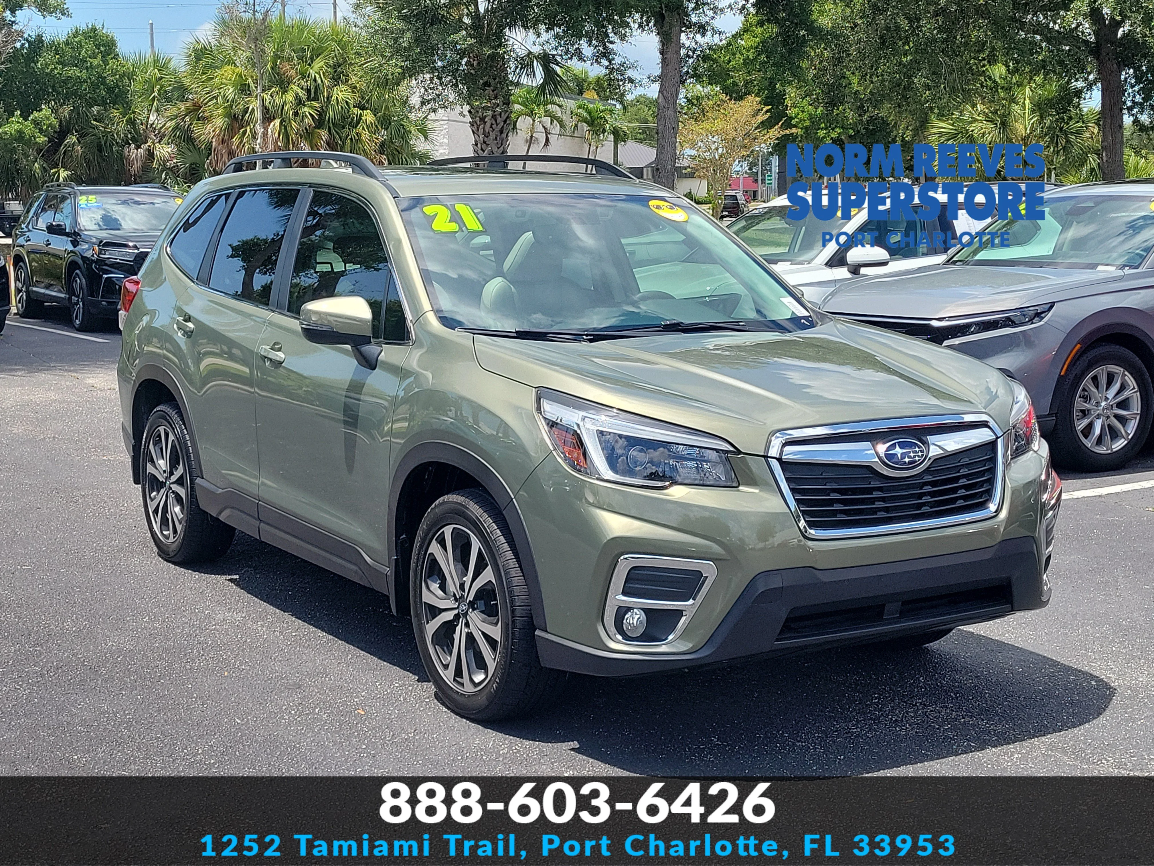 Used 2021 Jasper Green Metallic Subaru Limited image 1