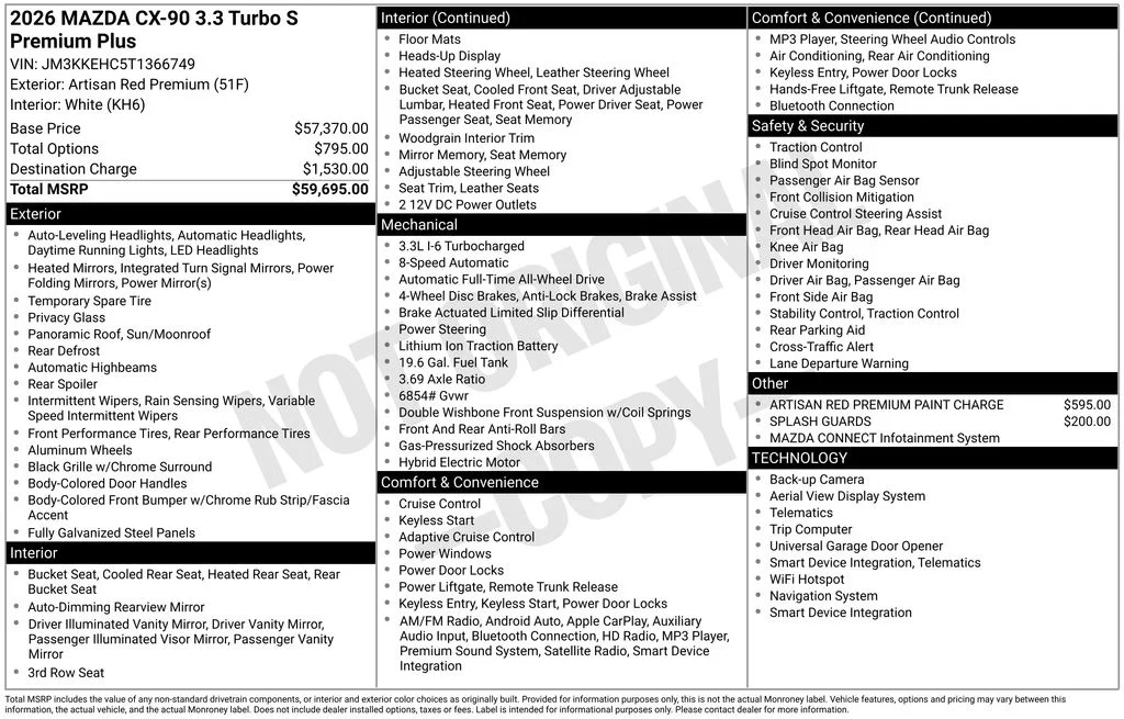 New 2026 Artisan Red Premium Mazda 3.3 Turbo S Premium Plus image 2