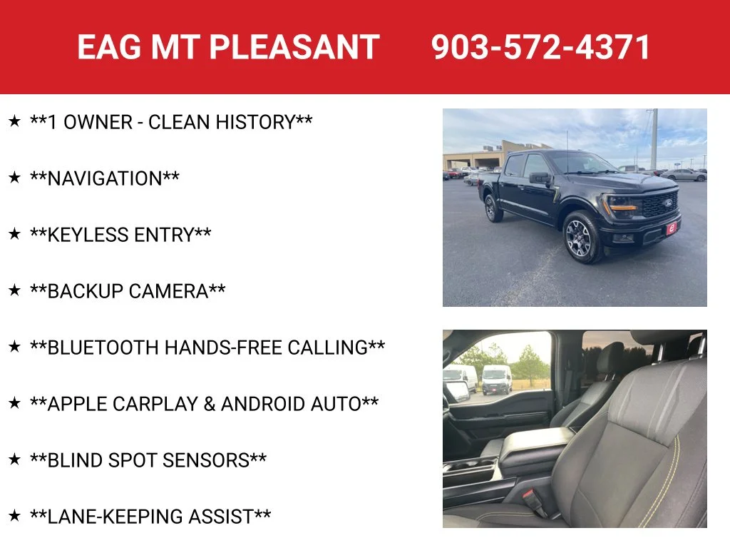 Used 2024 Agate Black Metallic Ford STX image 4