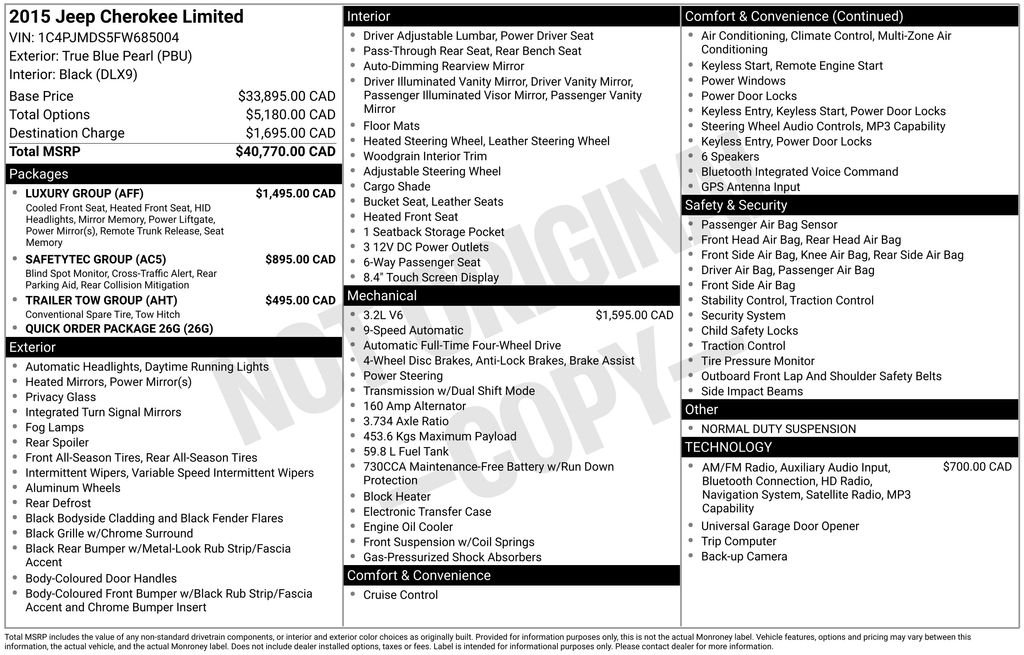 Used 2015 Blue Jeep Limited image 1