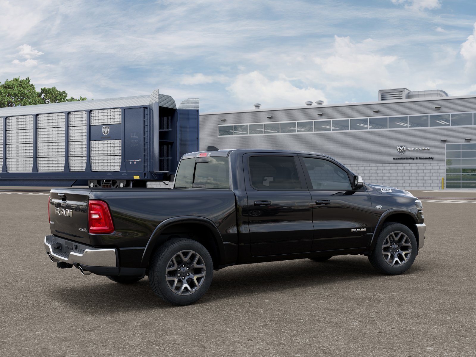 New 2026 Diamond Black Crystal Pearl-Coat Exterior Paint RAM Laramie image 2