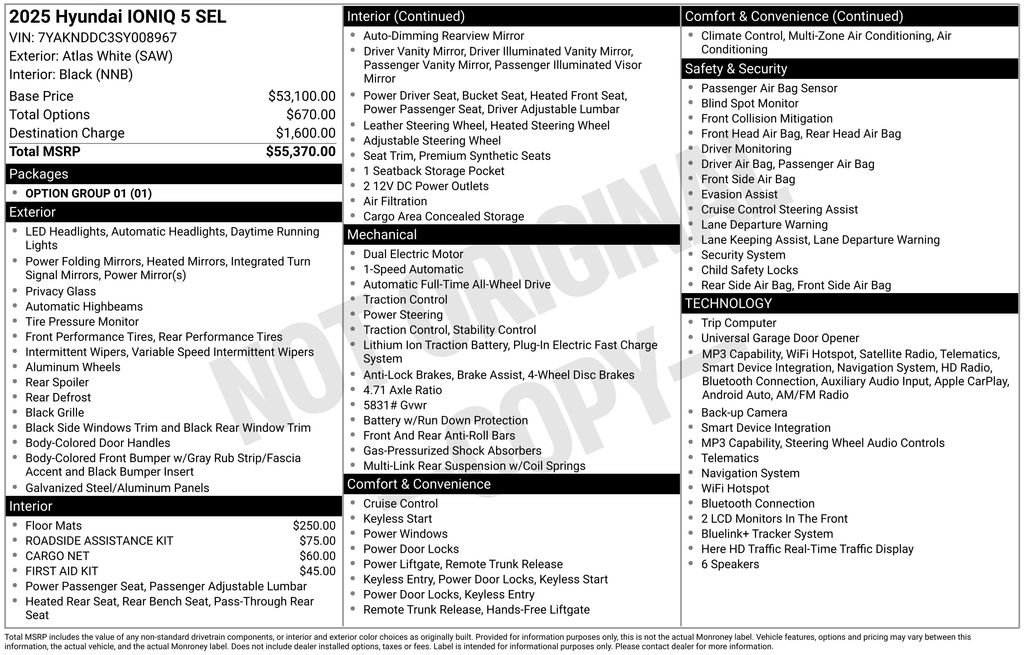 Used 2025 Hyundai IONIQ 5 SEL with VIN 7YAKNDDC3SY008967 for sale in Highland Park, IL