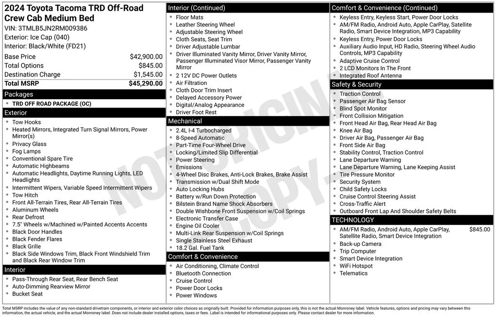 Used 2024 White Toyota TRD Off-Road image 17
