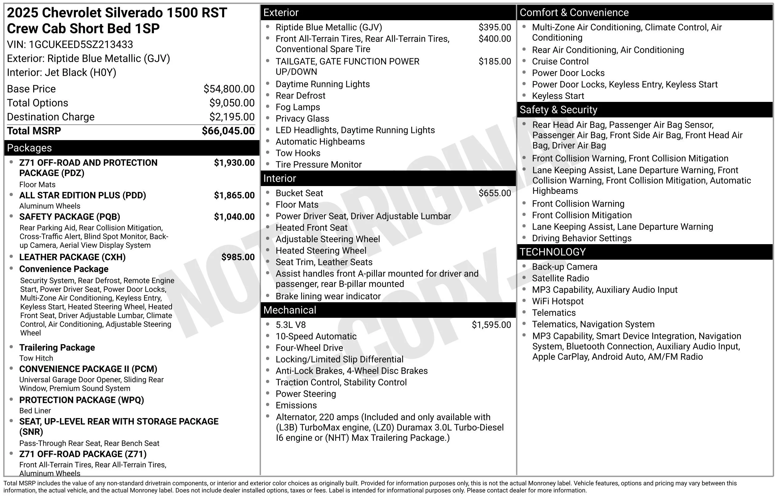 Used 2025 Riptide Blue Metallic Chevrolet RST image 44
