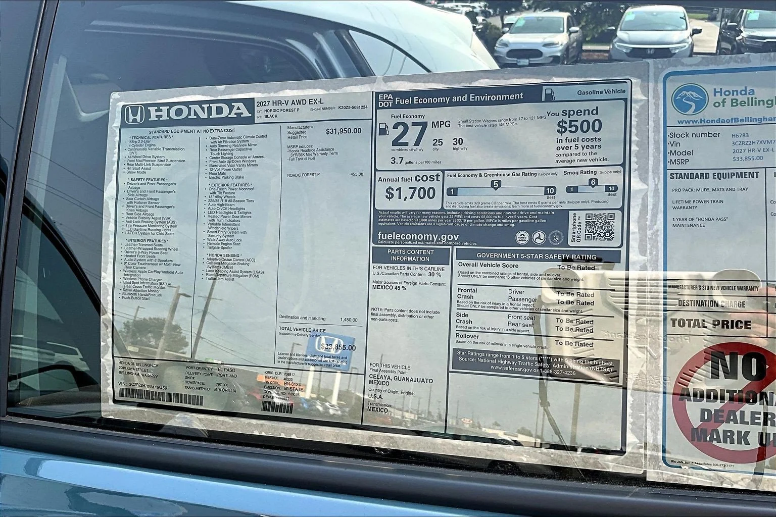 New 2027 Nordic Forest Pearl Honda EX-L image 14