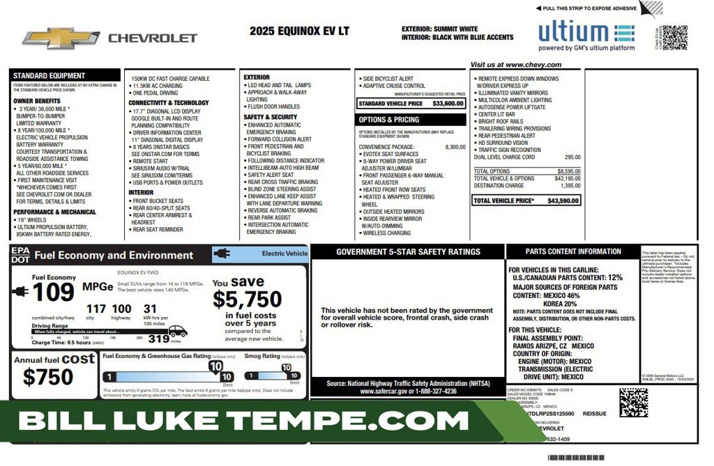 Used 2025 Summit White Chevrolet LT image 1