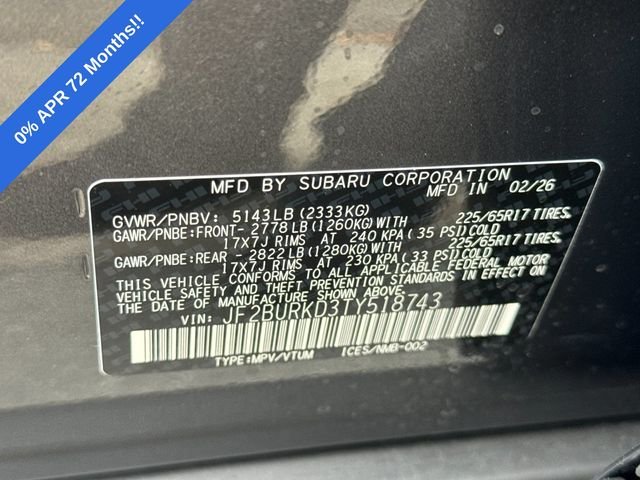 New 2026 MAGNETITE GRAY METALLIC Subaru Wilderness image 34
