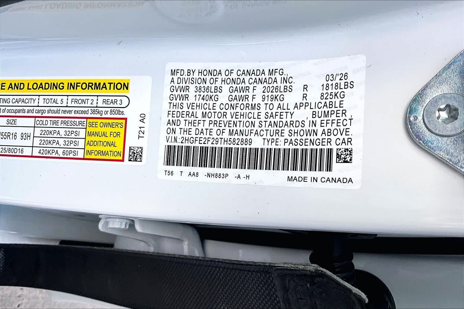 Used 2026 Platinum White Pearl Honda LX image 19