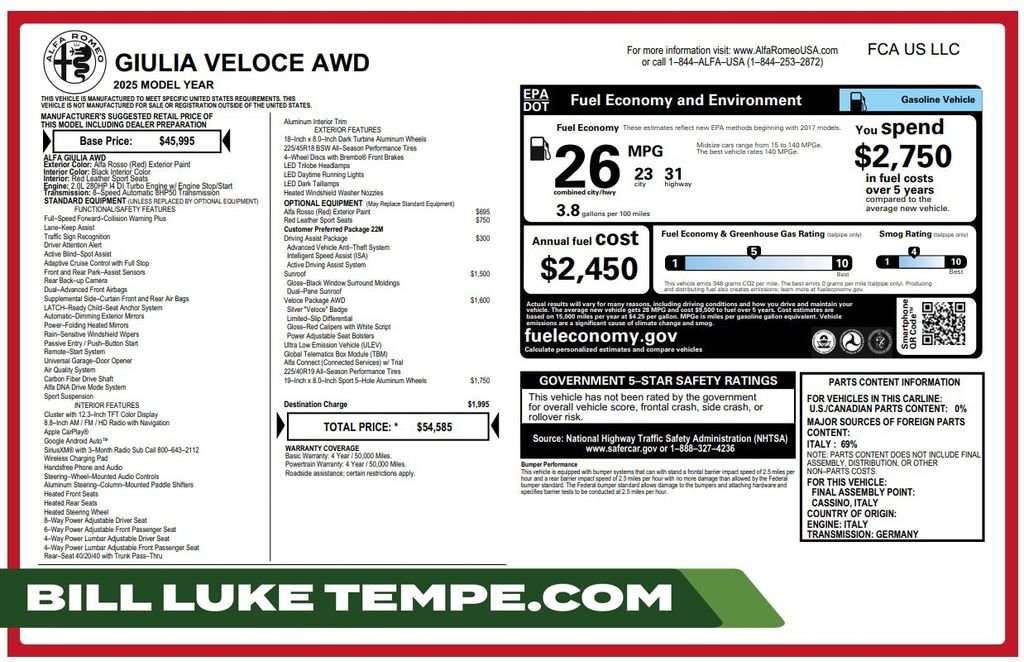 Used 2025 Alfa Rosso Alfa Romeo Veloce image 1