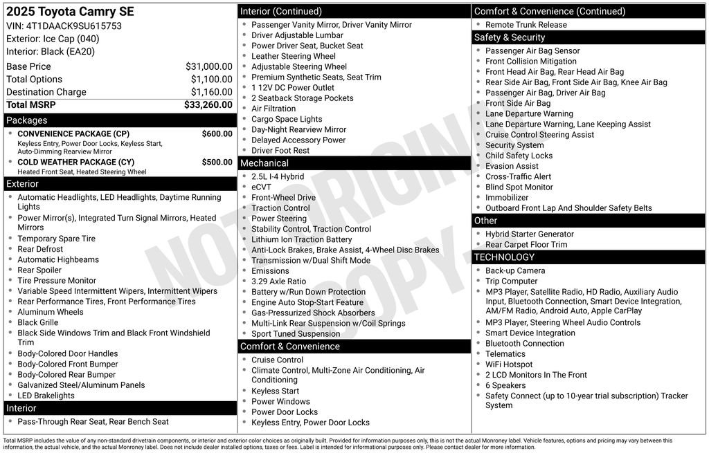Used 2025 White Toyota SE image 7