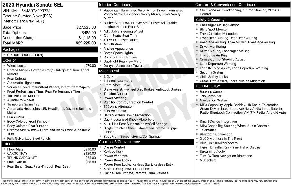 Used 2023 Silver Hyundai SEL image 4