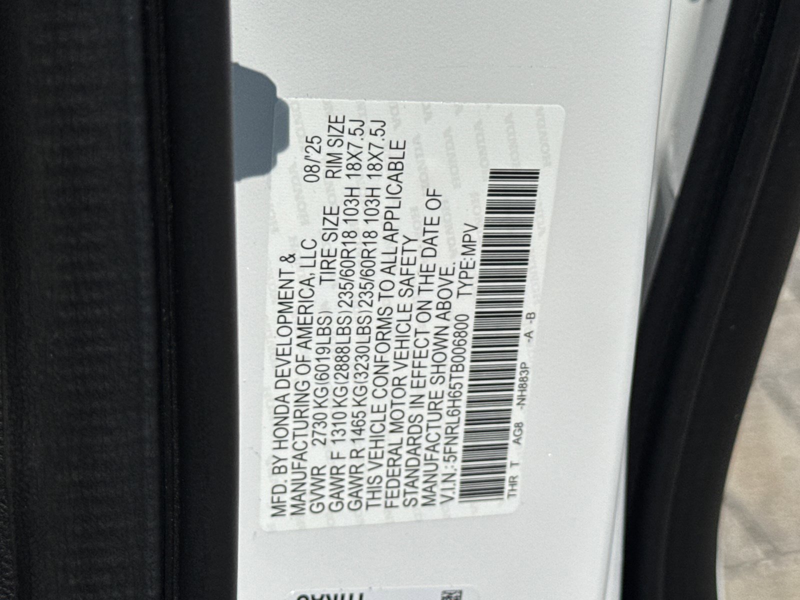 New 2026 Platinum White Pearl Honda EX-L image 25